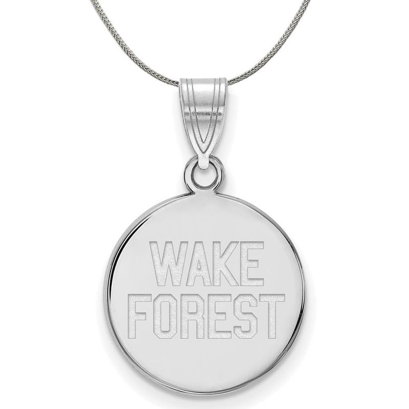 Sterling Silver Wake Forest U. Medium Disc Necklace - 20 Inch